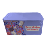 Capa Mesa Tecido Premium Sublimado Veste Fácil 0,70x1,40 Tema Volta as Aulas Colorido Decoração Infantil