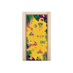 Capa De Porta Em Tecido Sublimado 2,0x0,8m C/ Elástico Decoração Tema Carnaval Festival Decorativo Samba Colorido