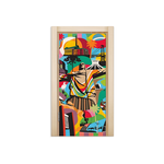 Capa De Porta Em Tecido Sublimado 2,0x0,8m C/ Elástico Decoração Tema Carnaval Festival Decorativo Samba Colorido