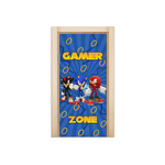 Capa De Porta Em Tecido Sublimado 2,0x0,8m C/ Elástico Decoração Tema Gamer Decoração Quarto Jogos Game Console Menino