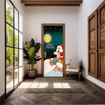 Capa De Porta Em Tecido Sublimado 2,0x0,8m C/ Elástico Decoração Tema Natal Merry Christmas Decoração Data Especial Copia Copia