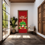 Capa De Porta Em Tecido Sublimado 2,0x0,8m C/ Elástico Decoração Tema Natal Merry Christmas Decoração Data Especial Copia Copia