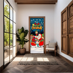 Capa De Porta Em Tecido Sublimado 2,0x0,8m C/ Elástico Decoração Tema Natal Merry Christmas Decoração Data Especial Copia Copia Copia