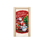 Capa De Porta Em Tecido Sublimado 2,0x0,8m C/ Elástico Decoração Tema Natal Merry Christmas Decoração Data Especial Copia
