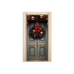 Capa De Porta Em Tecido Sublimado 2,0x0,8m C/ Elástico Decoração Tema Natal Merry Christmas Decoração Data Especial