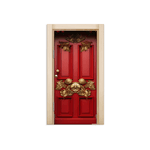 Capa De Porta Em Tecido Sublimado 2,0x0,8m C/ Elástico Decoração Tema Natal Merry Christmas Decoração Data Especial