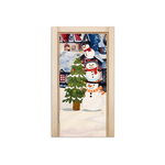 Capa De Porta Em Tecido Sublimado 2,0x0,8m C/ Elástico Decoração Tema Natal Merry Christmas Decoração Data Especial
