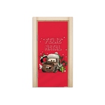 Capa De Porta Em Tecido Sublimado 2,0x0,8m C/ Elástico Decoração Tema Natal Merry Christmas Decoração Data Especial