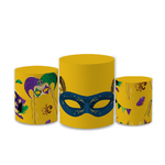 Trio Capas de Cilindros Sublimados Decorativo Tema Carnaval Samba Decoração Festival