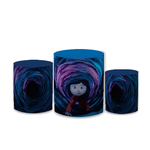 Trio Capas de Cilindros Sublimados Decorativo Tema Coraline Decoração Festa Infantil