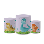 Trio Capas de Cilindros Sublimados Decorativo Tema Dino Decoração Festa Infantil Dinossauro