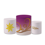 Trio Capas de Cilindros Sublimados Decorativo Tema Princesa Rapunzel Desenho Enrolados Decoração Infantil