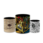 Trio Capas de Cilindros Sublimados Decorativo Tema Harry Potter Hogwarts Decoração Festa