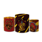 Trio Capas de Cilindros Sublimados Decorativo Tema Harry Potter Hogwarts Decoração Festa