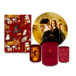 Kit Casadinho Capa Painel Redondo + Retangular + Trio Capas de Cilindro Tema Harry Potter Hogwarts Decorativo