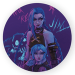 Capa Painel Redondo 1,5x1,5 de Festa Veste Fácil Sublimados Malha New Tema Arcane Serie League of Legends Decoração Festa