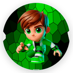 Capa Painel Redondo 1,5x1,5 de Festa Veste Fácil Sublimados Malha New Tema Ben 10 Herói Omnitrix Decoração Festa Menino