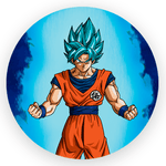 Capa Painel Redondo 1,5x1,5 de Festa Veste Fácil Sublimados Malha New Tema Anime Dragon Ball Goku Kakaroto Decoração