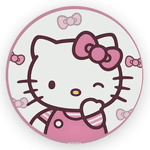 Capa Painel Redondo 1,5x1,5 de Festa Veste Fácil Sublimados Malha New Tema Hello Kitty Gatinha Fofa Decoração Festa Menina