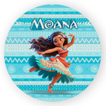 Capa Painel Redondo 1,5x1,5 de Festa Veste Fácil Sublimados Malha New Tema Moana Filme Exclusivo Festa Menina Decoração