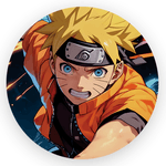 Capa Painel Redondo 1,5x1,5 de Festa Veste Fácil Sublimados Malha New Tema Naruto Anime Popular Decoração Festa Infantil