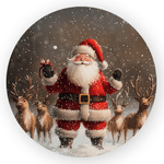 Capa Painel Redondo 1,5x1,5 de Festa Veste Fácil Sublimados Malha New Tema Natal Papai Noel Decoração Natalina