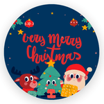 Capa Painel Redondo 1,5x1,5 de Festa Veste Fácil Sublimados Malha New Tema Natal Papai Noel Decoração Natalina