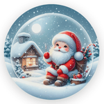 Capa Painel Redondo 1,5x1,5 de Festa Veste Fácil Sublimados Malha New Tema Natal Papai Noel Decoração Natalina