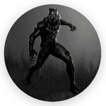 Capa Painel Redondo 1,5x1,5 de Festa Veste Fácil Sublimados Malha New Tema Heroi Pantera Negra Wakanda Marvel Decoração Festa