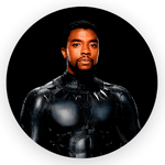 Capa Painel Redondo 1,5x1,5 de Festa Veste Fácil Sublimados Malha New Tema Heroi Pantera Negra Wakanda Marvel Decoração Festa