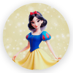 Capa Painel Redondo 1,5x1,5 de Festa Veste Fácil Sublimados Malha New Tema Princesas Cute Disney Decoração Festa Infantil Menina