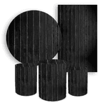 Kit Casadinho Capa Painel Redondo + Retangular + Trio Capas de Cilindro Tema Madeira 3D Decoração Ripa