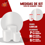 Kit Capa Painel Redondo + Capa Trio Cilindros Sublimados Malha New Decorativo Tema Capivara Cute Decoração Festa Infantil