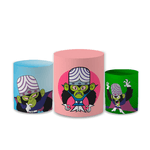 Trio Capas de Cilindros Sublimados Decorativo Tema Infantil Meninas Super Poderosas Decoração Festa