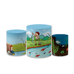 Trio Capas de Cilindros Sublimados Decorativo Tema Pescador Decoração Festa