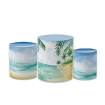 Trio Capas de Cilindros Sublimados Decorativo Tema Praia Verão Decoração
