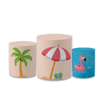 Trio Capas de Cilindros Sublimados Decorativo Tema Praia Verão Decoração