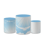 Trio Capas de Cilindros Sublimados Decorativo Tema Religioso Decoração Festa