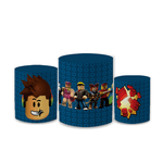 Trio Capas de Cilindros Sublimados Decorativo Tema Roblox Jogo Decoração Infantil