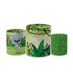 Trio Capas de Cilindros Sublimados Decorativo Tema Safari Decoração Festa Infantil