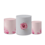 Trio Capas de Cilindros Sublimados Decorativo Tema Santa Rita Decoração Religiosa