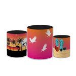 Trio Capas de Cilindros Sublimados Decorativo Tema Tardezinha Decoração Festa