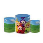 Trio Capas de Cilindros Sublimados Decorativo Tema Teletubies Decoração Festa