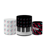 Trio Capas de Cilindros Sublimados Decorativo Tema Tik Tok Decoração Festa