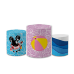 Trio Capas de Cilindros Sublimados Decorativo Tema Turma do Mickey Decoração Infantil
