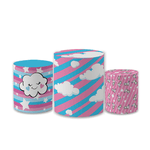 Trio Capas de Cilindros Sublimados Decorativo Tema Unicornio Decoração Festa