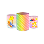 Trio Capas de Cilindros Sublimados Decorativo Tema Ursinhos Carinhosos Decoração Infantil