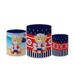 Trio Capas de Cilindros Sublimados Decorativo Tema Ursinhos Cute Menino Menina Decoração Infantil Festa