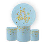Kit Capa Painel Redondo + Trio Cilindros Decoração Festa Cha de Bebê Oh Baby 