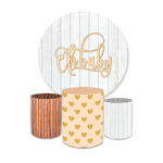 Kit Capa Painel Redondo + Trio Cilindros Decoração Festa Cha de Bebê Oh Baby 